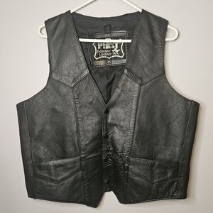 First Genuine Leather Motorcycle Vest